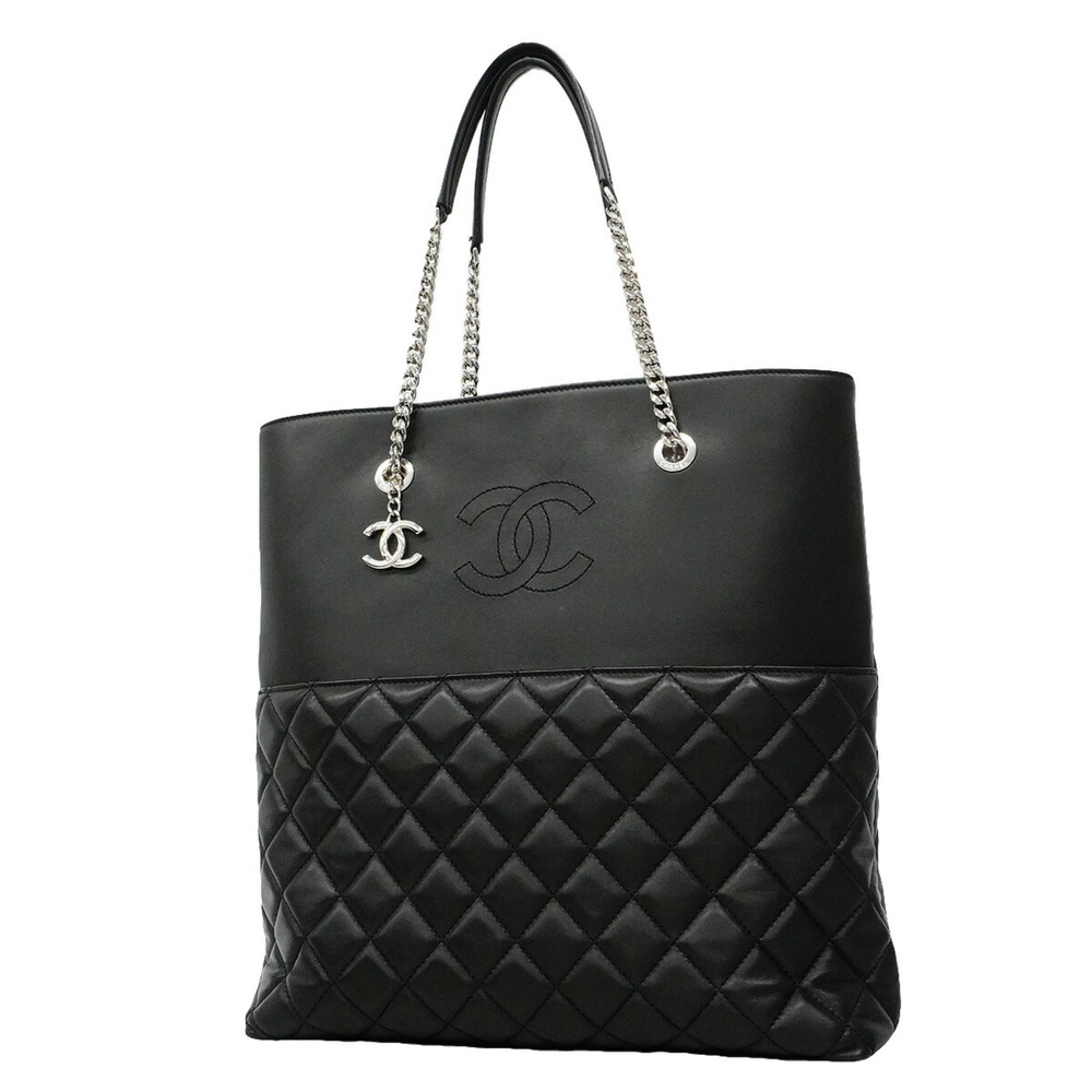 Chanel Matelassé Lambskin Tote Bag, Black, Women's
